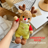 Christmas Deer Crochet Pattern ONLY PDF Reindeer Amigurimi Xmas Easy Crochet pattern