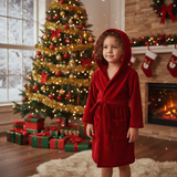 Luxury Velvet Christmas Red Pajamas & Robes for Kids Toddlers