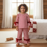 Luxury Classic Red & White Striped Christmas Pajamas for Kids