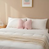 Plush Bow Pillow for Glam, Girly Bedrooms Pink White Black Bow Cushion
