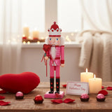 Valentine’S Day Nutcracker Figurine – Pink Heart King Decor