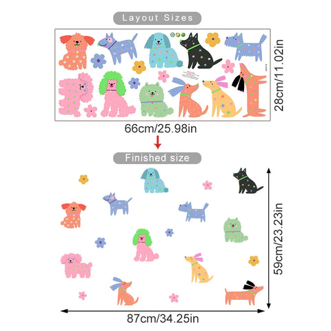 Cartoon Puppy Wall Stickers 