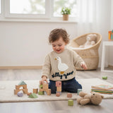 Silly Goose Kids Knit Sweater – Embroidered Goose Pullover | Cozy Cotton Knit Jumper | Toddler & Baby Gift