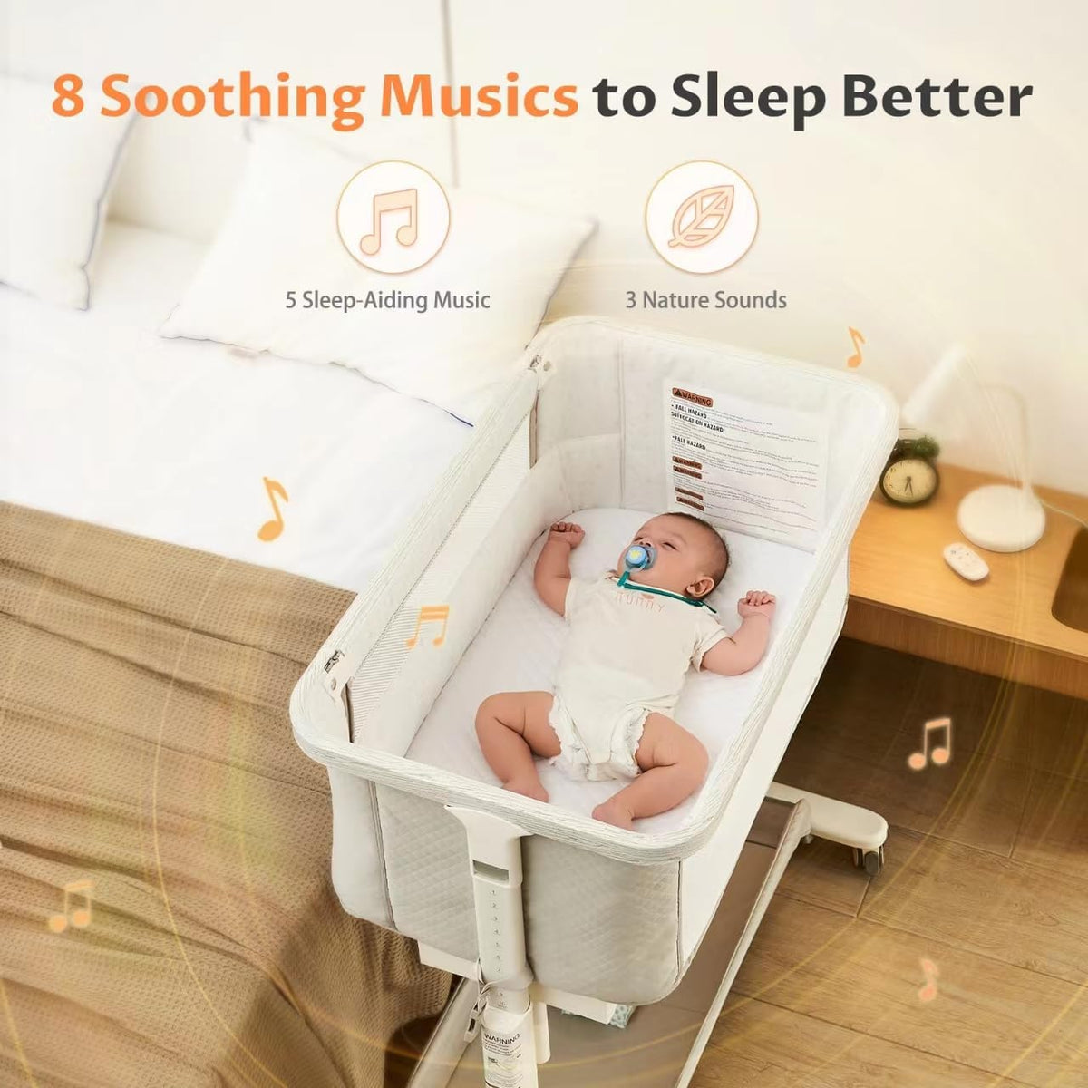 Rocking Bassinet for Baby Electric 3 Motion Automatic Bedside Sleeper ...