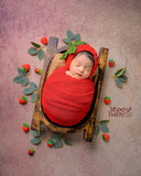 Strawberry Baby Newborn Wraps for Photography Bundle