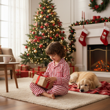 Luxury Classic Red & White Striped Christmas Pajamas for Kids