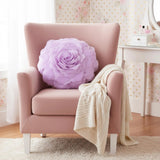 Large 3D Organza Rose Pillow with Core: Glam Floral Cushion, 53Cm