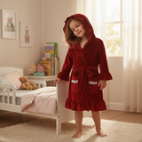 Luxury Velvet Christmas Red Pajamas & Robes for Kids Toddlers