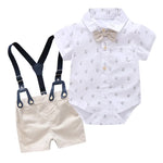 Formal Wedding Clothing Sets for Baby Boy Outfit Infant 3 6 12 18 24M Bodysuit Suspender Suit Toddler Kid Birthday Party Costume