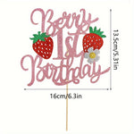 1st Birthday Strawberry Cake Topper