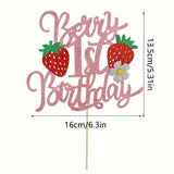 1st Birthday Strawberry Cake Topper