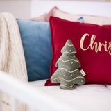 Set of 2 Christmas Baby Pillows –Gingerbread Man & Christmas Tree Plush Toys Holiday Nursery Decor | Baby Shower Gift | Soft Crib Cushion