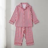 Luxury Classic Red & White Striped Christmas Pajamas for Kids