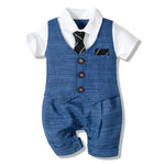 Formal Wedding Clothing Sets for Baby Boy Outfit Infant 3 6 12 18 24M Bodysuit Suspender Suit Toddler Kid Birthday Party Costume