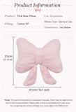 Plush Bow Pillow for Glam, Girly Bedrooms Pink White Black Bow Cushion