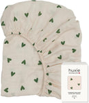 Crib Sheets – Organic Cotton Muslin Fitted Crib Sheet (Natural Stripe)