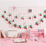 Felt Pink Cherry Garland Decoration (3String X 6.6Ft)  