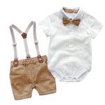 Formal Wedding Clothing Sets for Baby Boy Outfit Infant 3 6 12 18 24M Bodysuit Suspender Suit Toddler Kid Birthday Party Costume