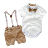 Formal Wedding Clothing Sets for Baby Boy Outfit Infant 3 6 12 18 24M Bodysuit Suspender Suit Toddler Kid Birthday Party Costume