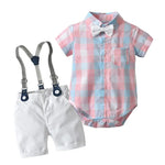 Formal Wedding Clothing Sets for Baby Boy Outfit Infant 3 6 12 18 24M Bodysuit Suspender Suit Toddler Kid Birthday Party Costume