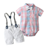 Formal Wedding Clothing Sets for Baby Boy Outfit Infant 3 6 12 18 24M Bodysuit Suspender Suit Toddler Kid Birthday Party Costume