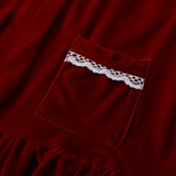 Luxury Velvet Christmas Red Pajamas & Robes for Kids Toddlers