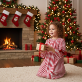 Luxury Classic Red & White Striped Christmas Pajamas for Kids