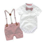 Formal Wedding Clothing Sets for Baby Boy Outfit Infant 3 6 12 18 24M Bodysuit Suspender Suit Toddler Kid Birthday Party Costume