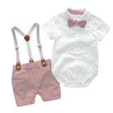 Formal Wedding Clothing Sets for Baby Boy Outfit Infant 3 6 12 18 24M Bodysuit Suspender Suit Toddler Kid Birthday Party Costume