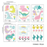 49Pcs/Set Cartoon Dinosaur Wall Stickers
