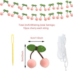 Felt Pink Cherry Garland Decoration (3String X 6.6Ft)  