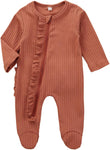 Pumpkin Baby Girl Boy Footie Romper One Piece Jumpsuit Sleeper Infant Clothes