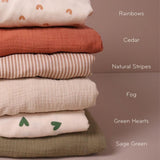 Crib Sheets – Organic Cotton Muslin Fitted Crib Sheet (Natural Stripe)