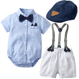 Formal Wedding Clothing Sets for Baby Boy Outfit Infant 3 6 12 18 24M Bodysuit Suspender Suit Toddler Kid Birthday Party Costume