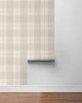 Lenox Hill Plaid Peel and Stick Wallpaper (Neutral)