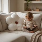Large Daisy Cushion Pillow 50 Cm White Flower with Sand Center Cushion Textured Boucle Cushion for Kids Room Gift Newborn Baby Nursery Decor