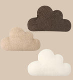 Plush Bouclé Teddy Cushion | Cream & Taupe Nursery Decor | Small Crescent Moon / Cloud / Star Pillow | Gender Neutral Baby Gift