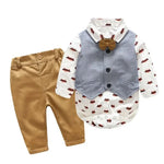 Formal Wedding Clothing Sets for Baby Boy Outfit Infant 3 6 12 18 24M Bodysuit Suspender Suit Toddler Kid Birthday Party Costume
