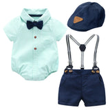 Formal Wedding Clothing Sets for Baby Boy Outfit Infant 3 6 12 18 24M Bodysuit Suspender Suit Toddler Kid Birthday Party Costume