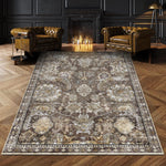Washable Area Rugs - Perfect for Living Room, Bedroom, Kids Room, Nursery - Stain & Water Resistant Non-Slip, Pet & Child Friendly, Vintage Tribal Area Rugs (Rust, 5' X 7')