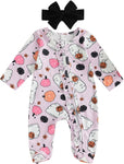 Pumpkin Baby Girl Boy Footie Romper One Piece Jumpsuit Sleeper Infant Clothes