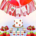 Sweet Strawberry-Themed High Chair Banner for First Birthday