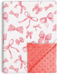 Pink Bow Baby Blanket for Girls