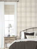Lenox Hill Plaid Peel and Stick Wallpaper (Neutral)