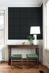 Tailor Plaid Peel and Stick Wallpaper (Dark Blue & Evergreen)