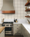 Lenox Hill Plaid Peel and Stick Wallpaper (Neutral)