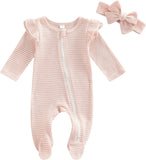 Pumpkin Baby Girl Boy Footie Romper One Piece Jumpsuit Sleeper Infant Clothes