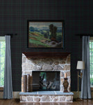Tailor Plaid Peel and Stick Wallpaper (Dark Blue & Evergreen)