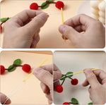 Felt Pink Cherry Garland Decoration (3String X 6.6Ft)  