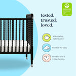 Jenny Lind 3-In-1 Convertible Crib in Ebony, Removable Wheels, Greenguard Gold Certified